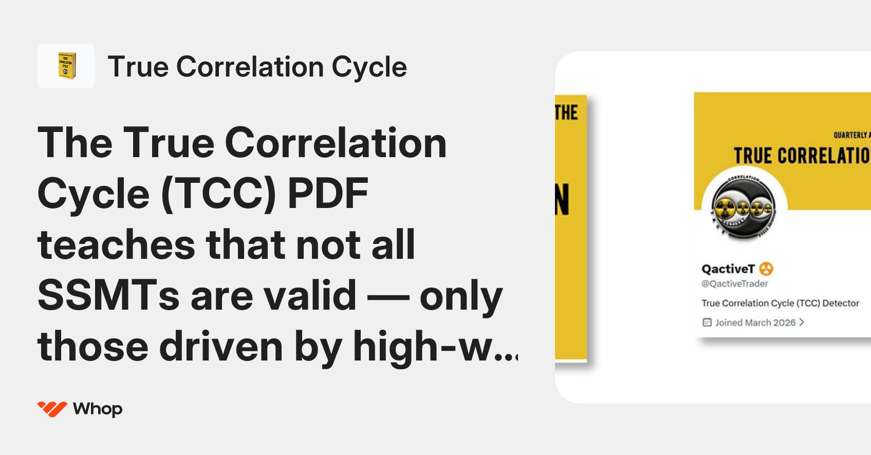 True Correlation Cycle | Whop