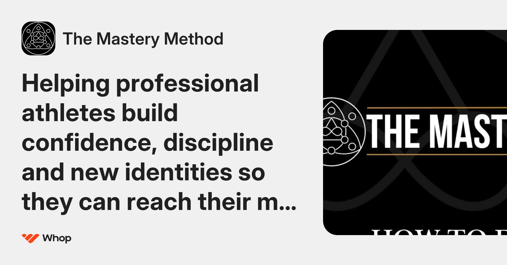 The Mastery Method | Whop