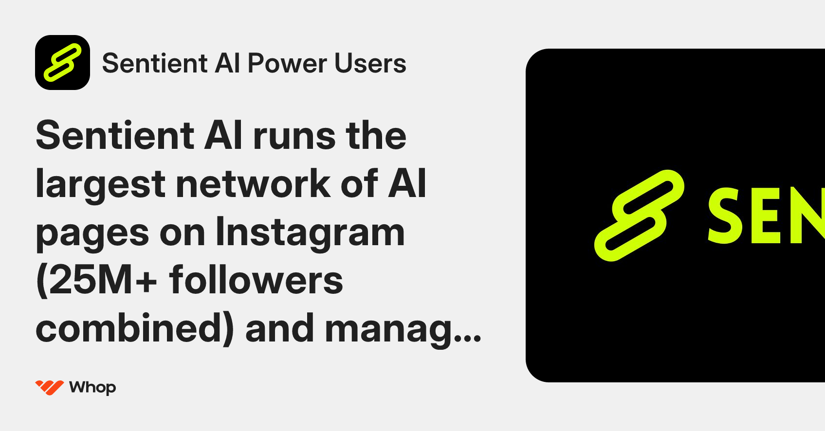 Sentient AI Power Users | Whop