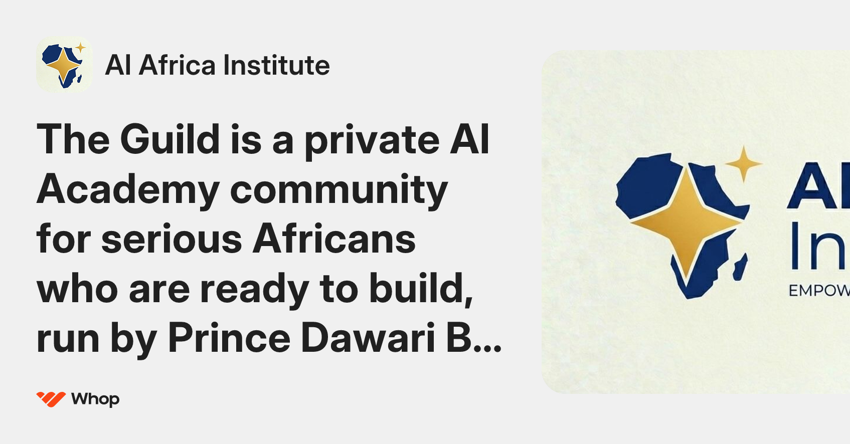 AI Africa Institute | Whop