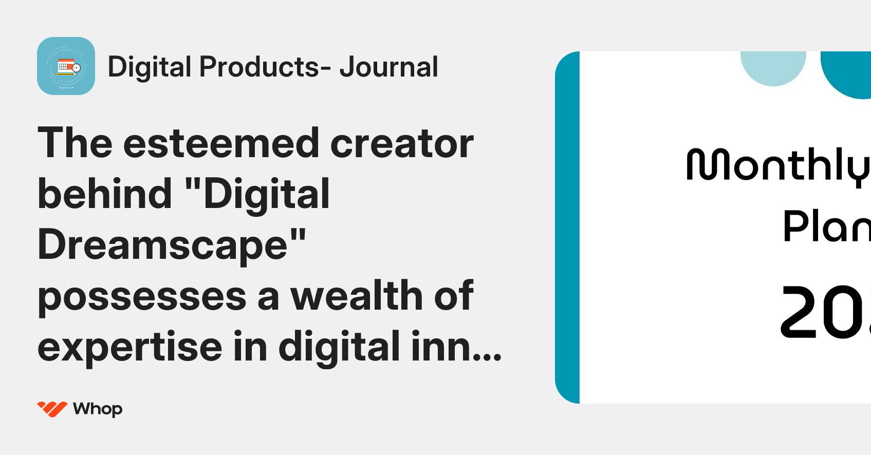 Digital Products- Journal | Whop