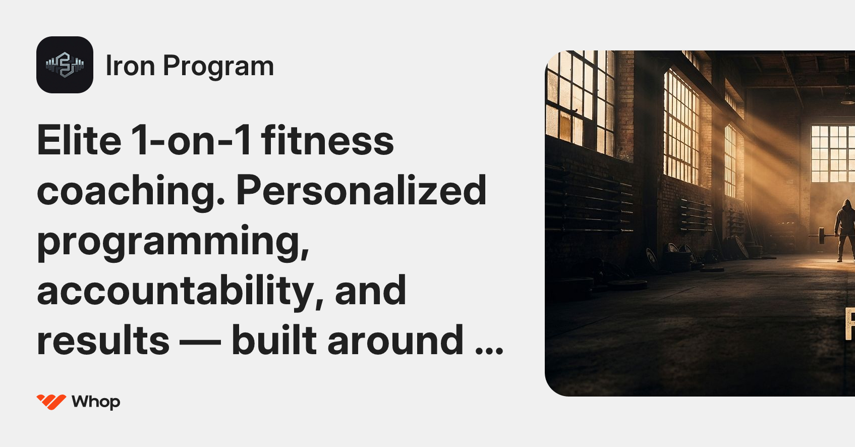 Iron Program | Whop