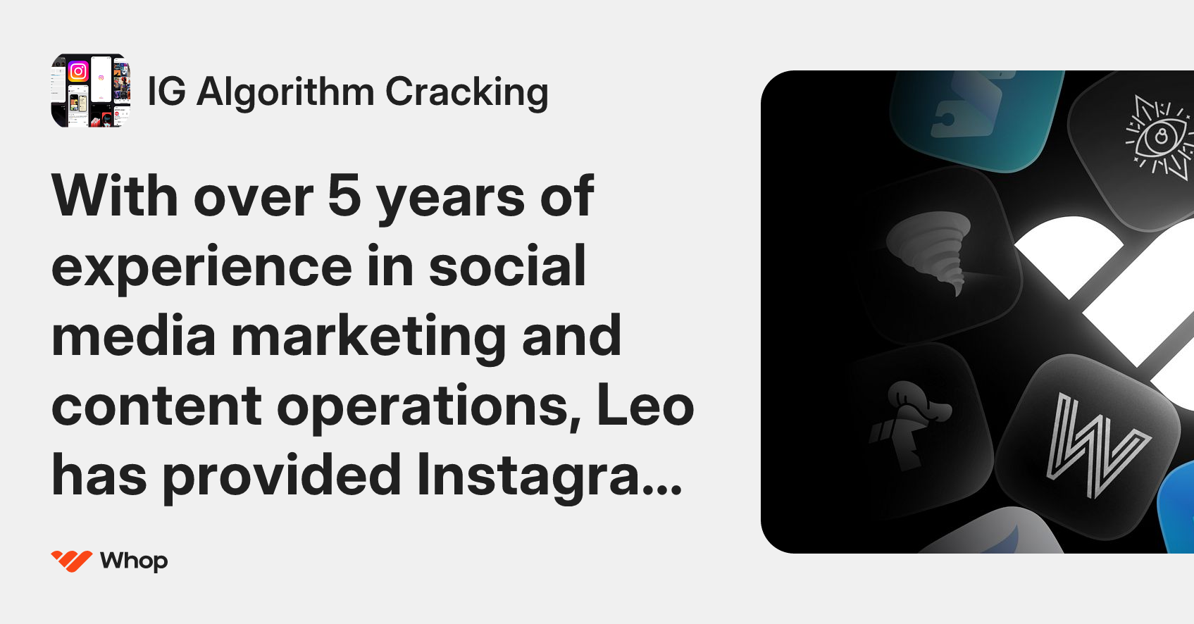 IG Algorithm Cracking | Whop