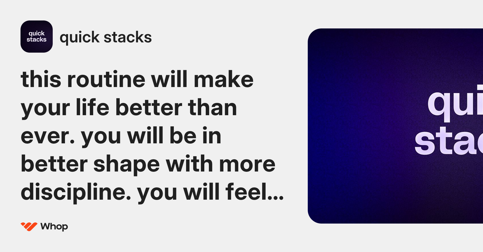 quick stacks | Whop