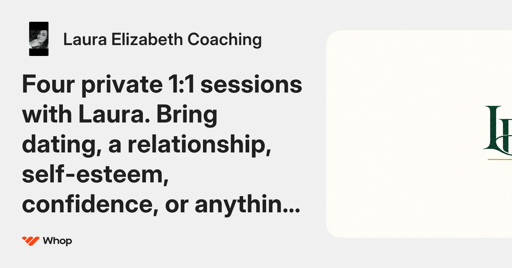 Laura Elizabeth Coaching | Whop