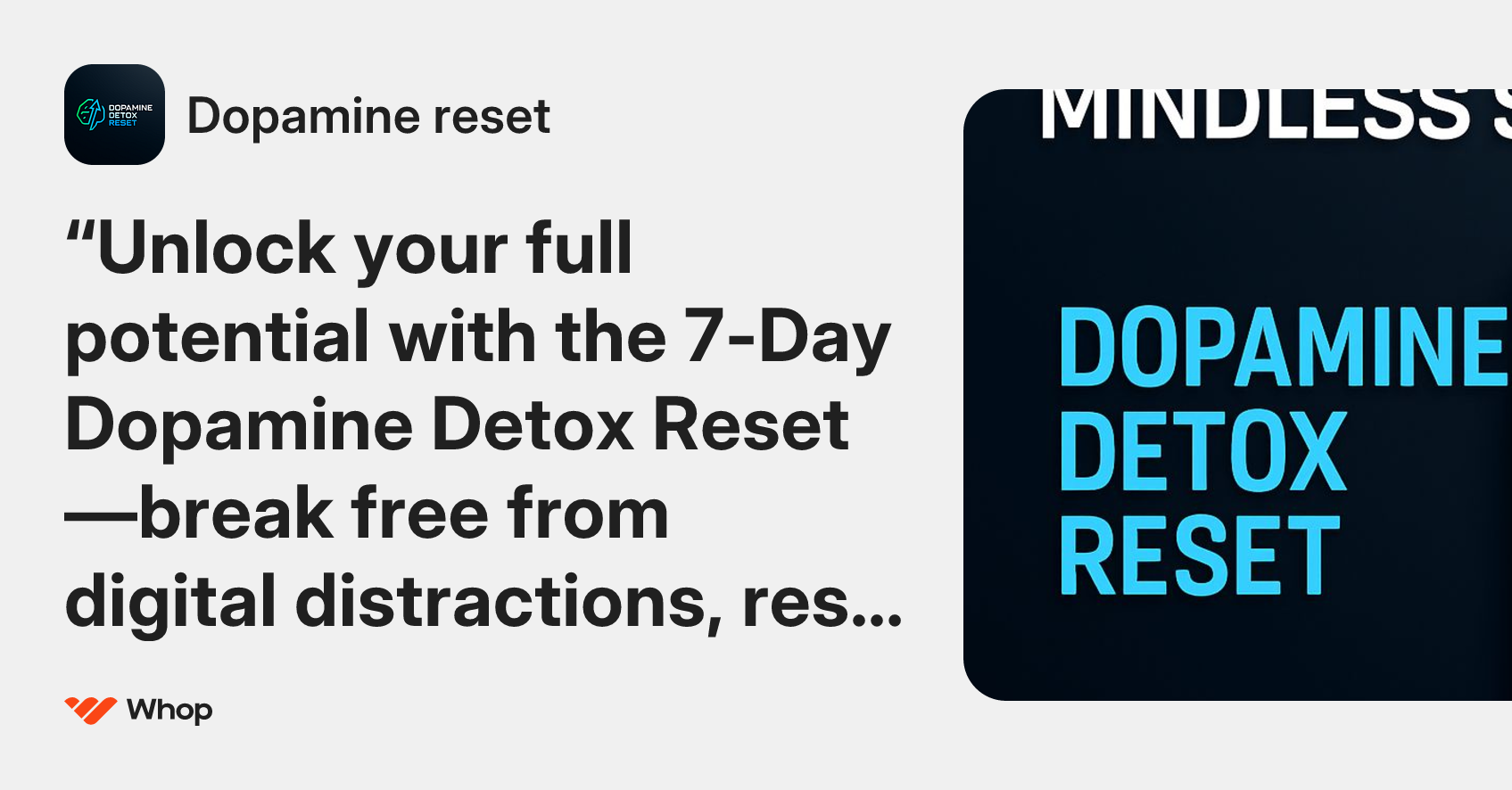 Dopamine reset | Whop