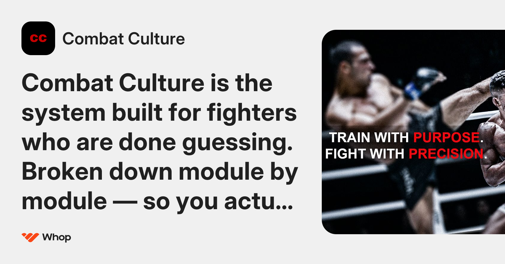 Combat Culture | Whop