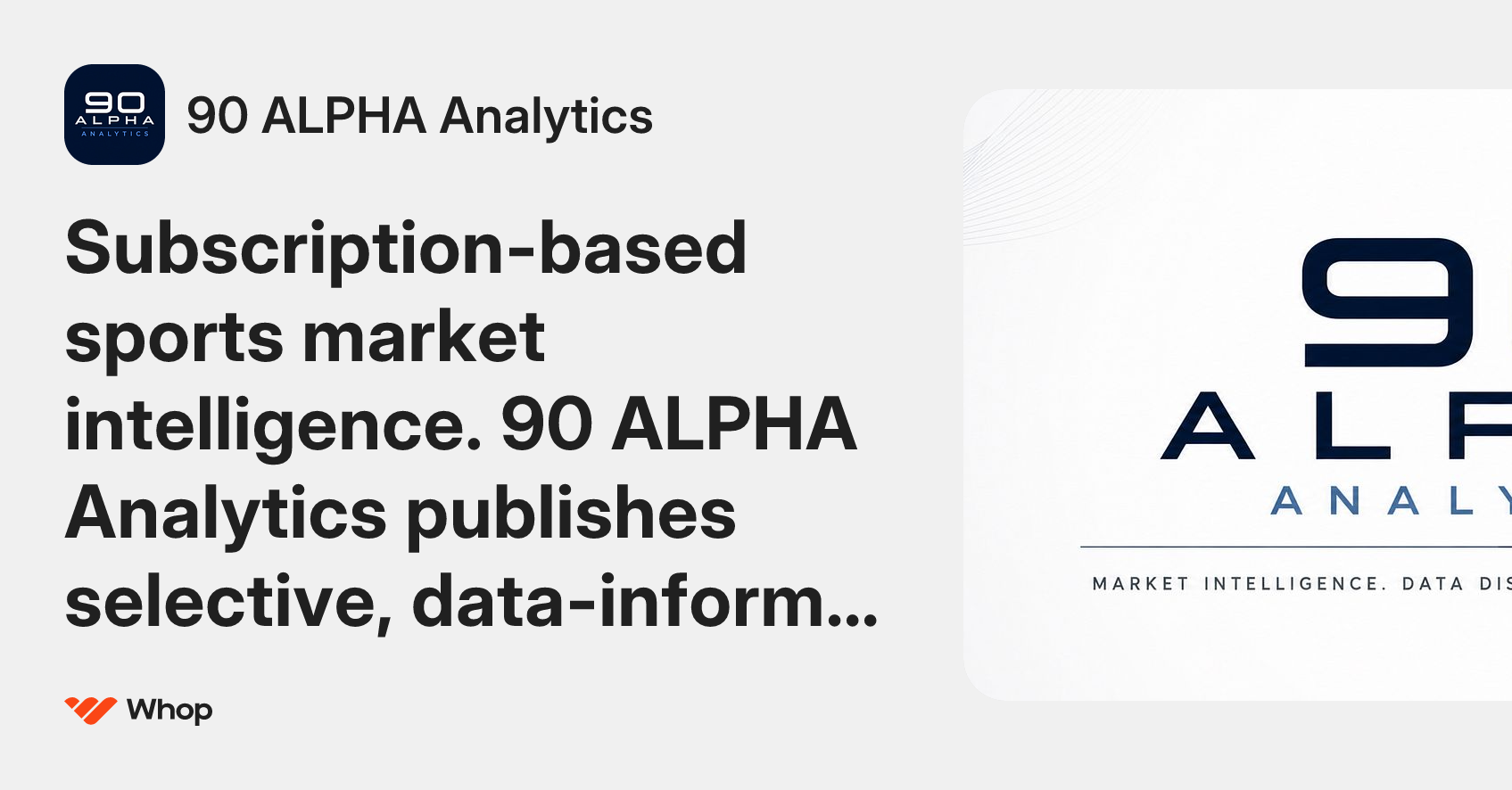 90 ALPHA Analytics | Whop