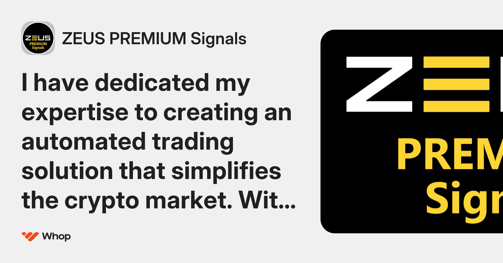 ZEUS PREMIUM Signals | Whop