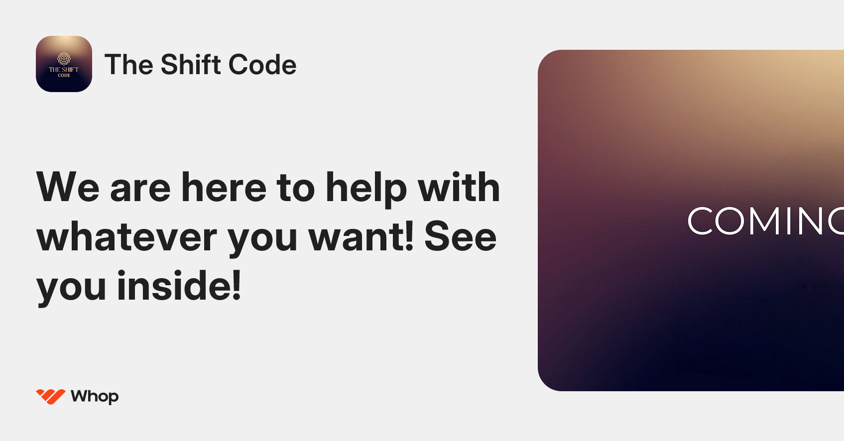 The Shift Code | Whop