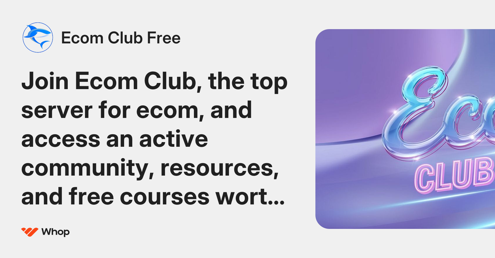 Ecom Club Free | Whop