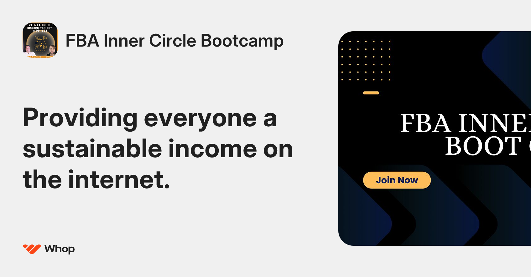 FBA Inner Circle Bootcamp | Whop