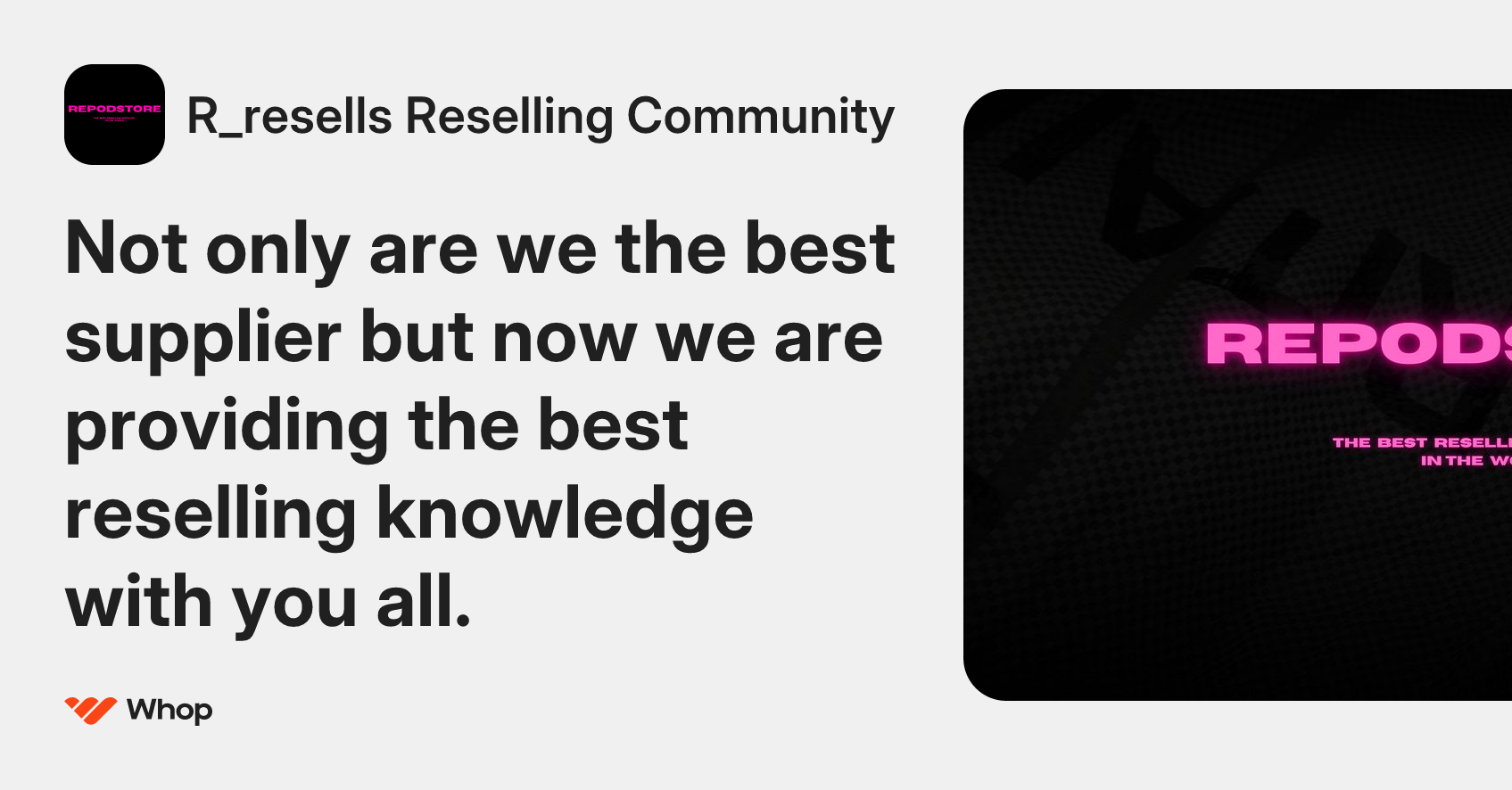 R_resells Reselling Community | Whop