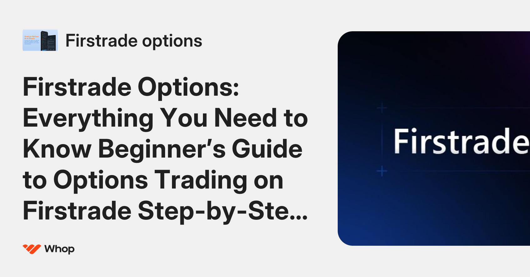 Firstrade options | Whop