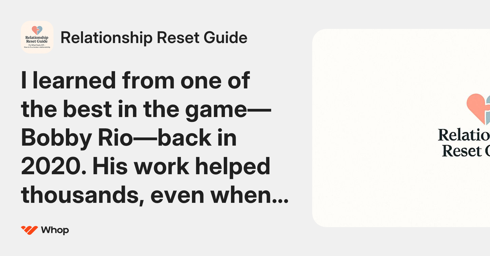 Relationship Reset Guide | Whop