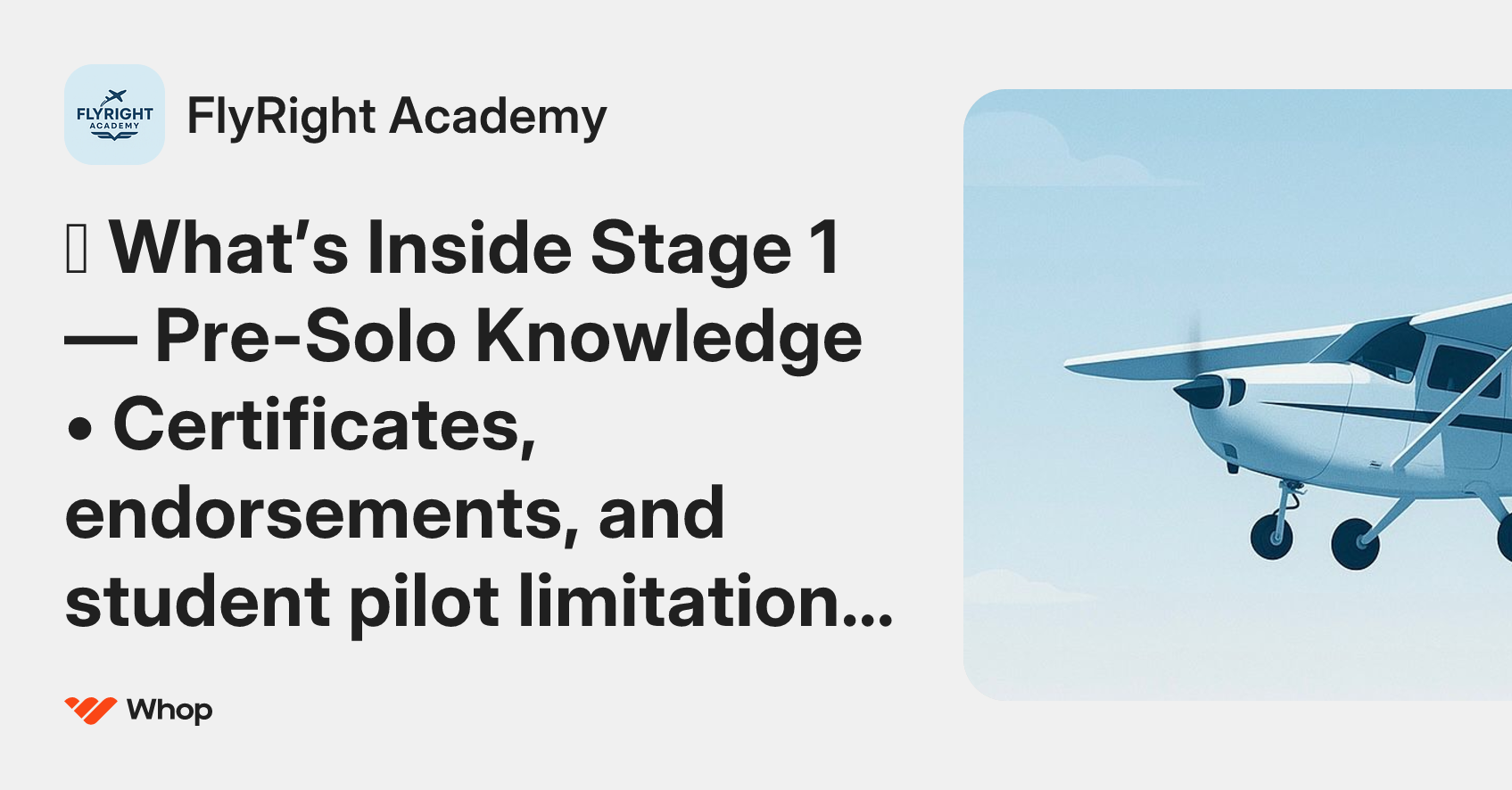 FlyRight Academy | Whop