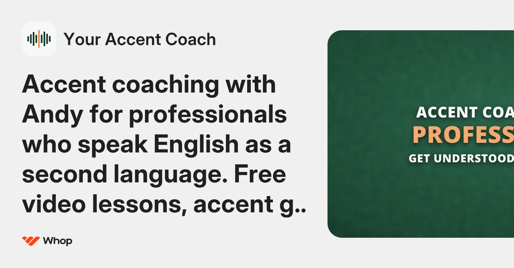 Your Accent Coach | Whop