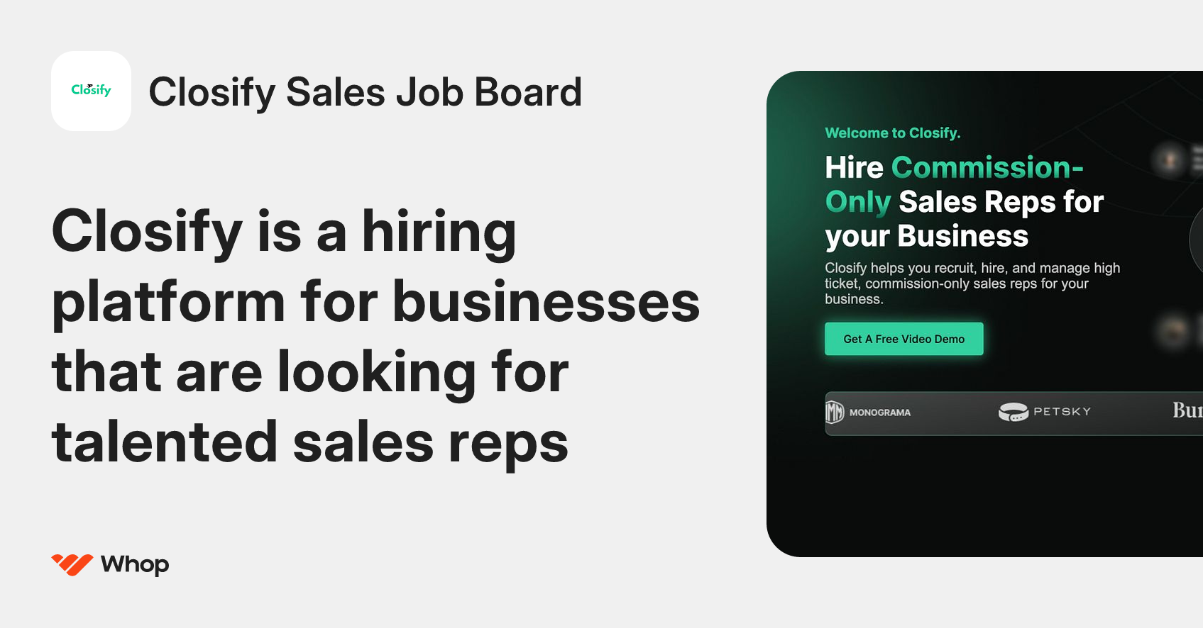 Closify Sales Job Board | Whop