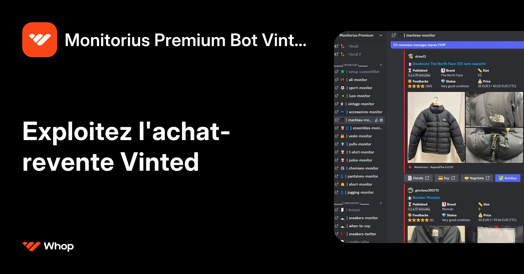 Monitorius Bot Vinted Promo 5€ Off CODE MONI