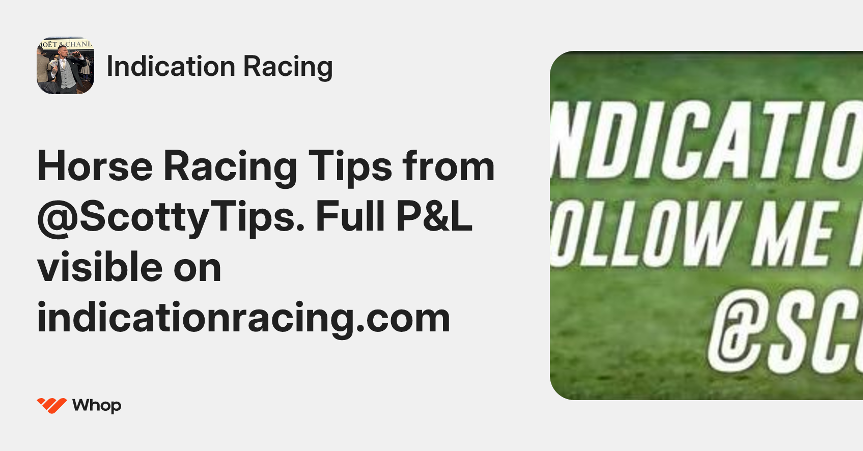 Indication Racing | Whop
