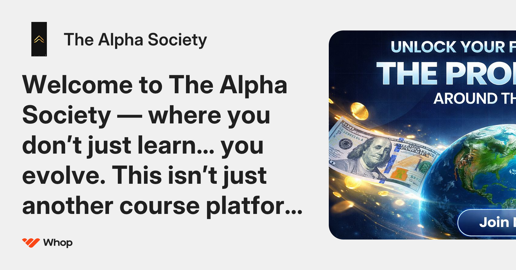 The Alpha Society | Whop