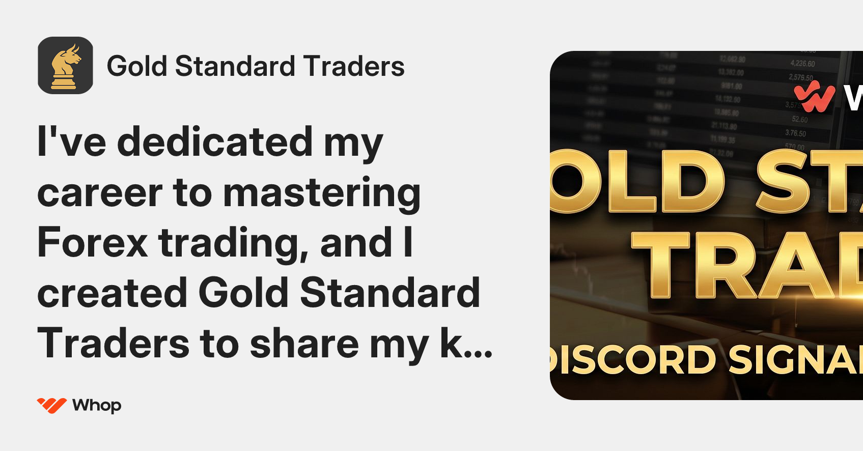 Gold Standard Traders | Whop