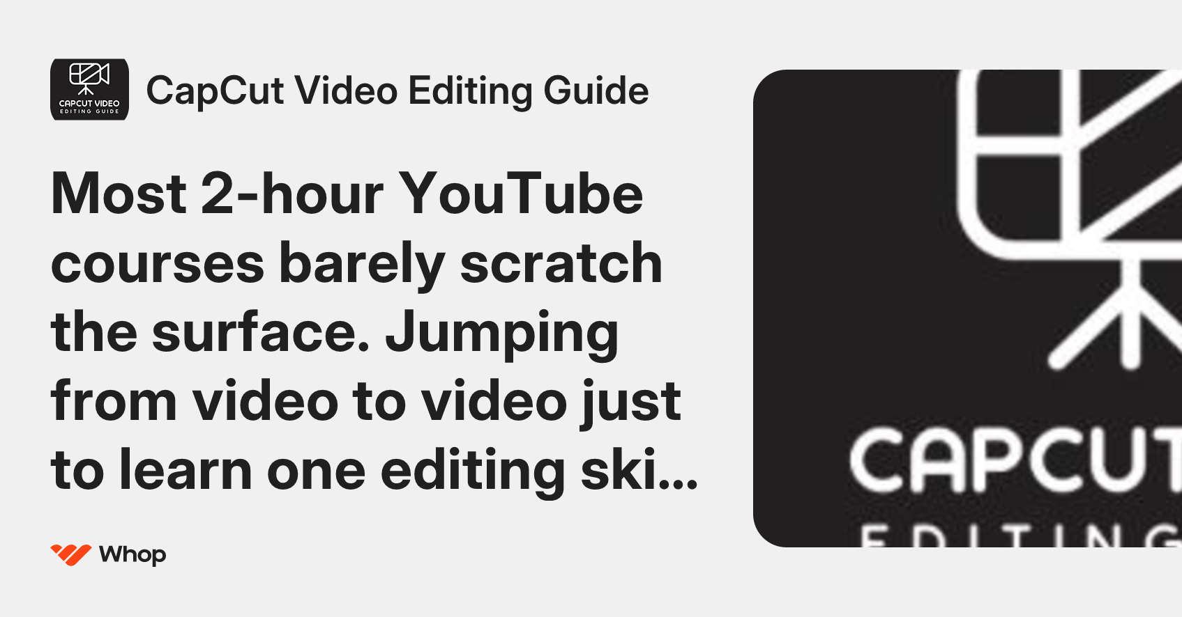 CapCut Video Editing Guide | Whop