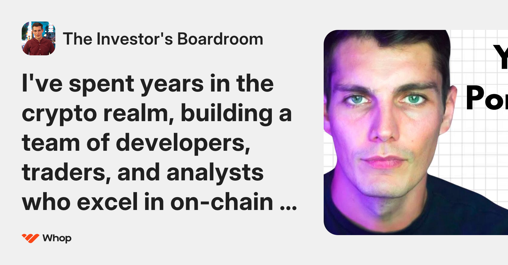 The Investor's Boardroom | Whop