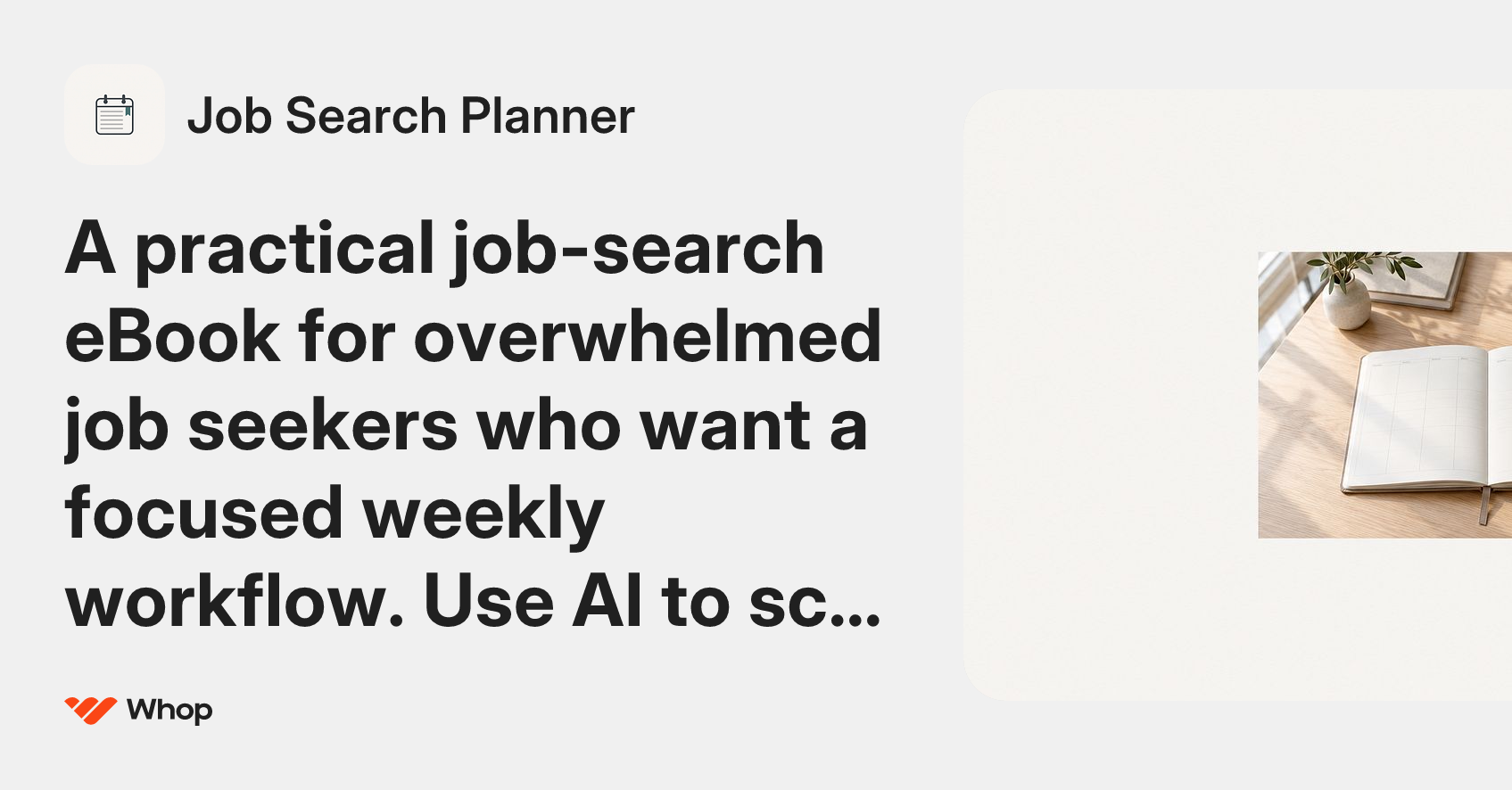 Job Search Planner | Whop