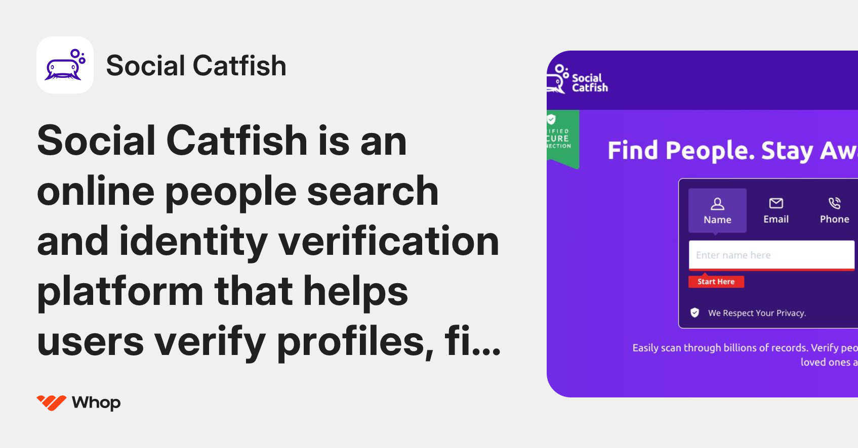Social Catfish | Whop