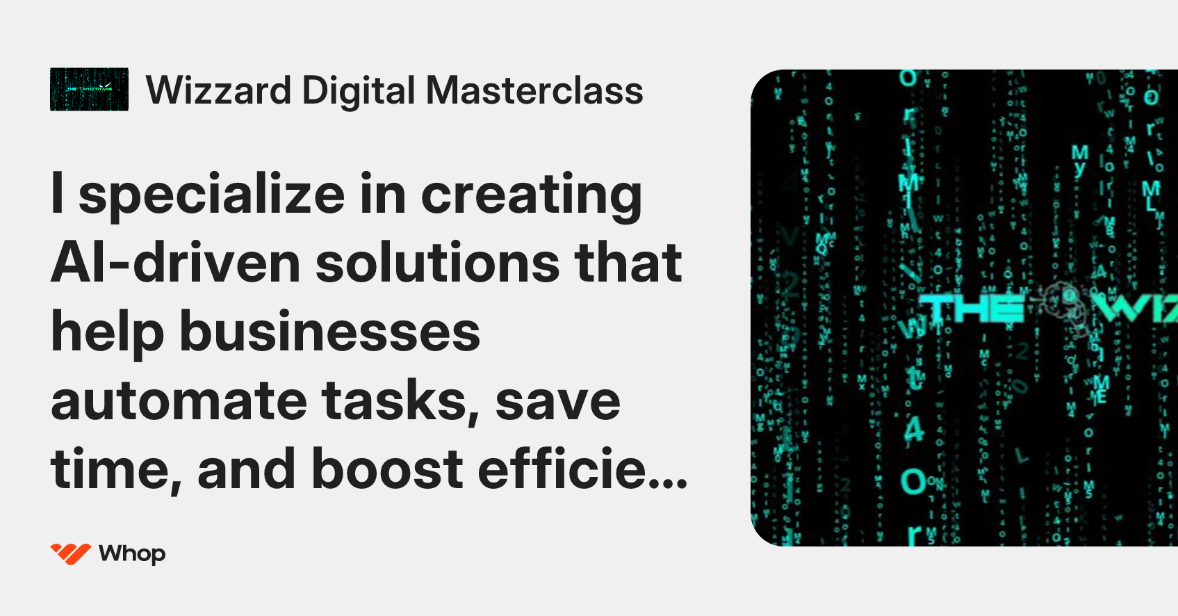 Wizzard Digital Masterclass | Whop