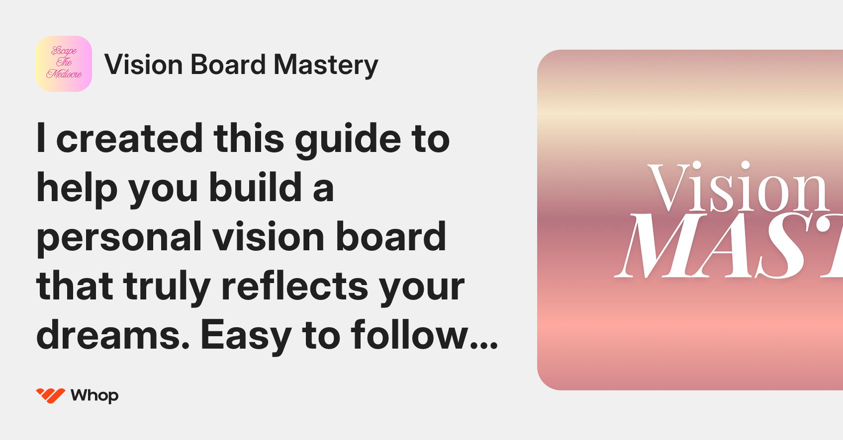 Vision Board Mastery | Whop