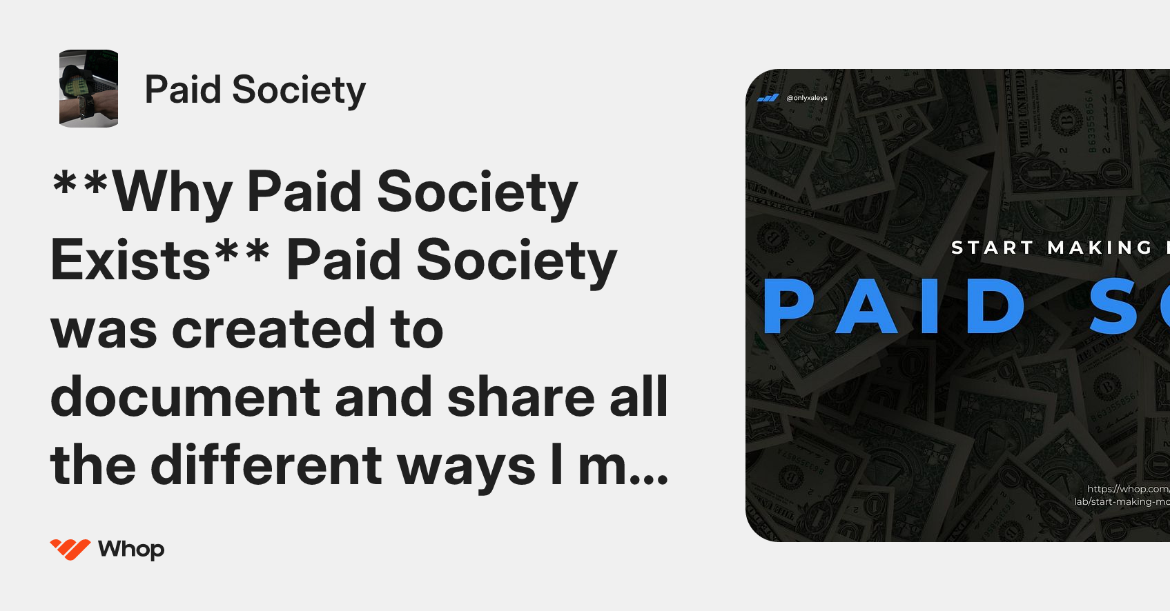 Paid Society | Whop