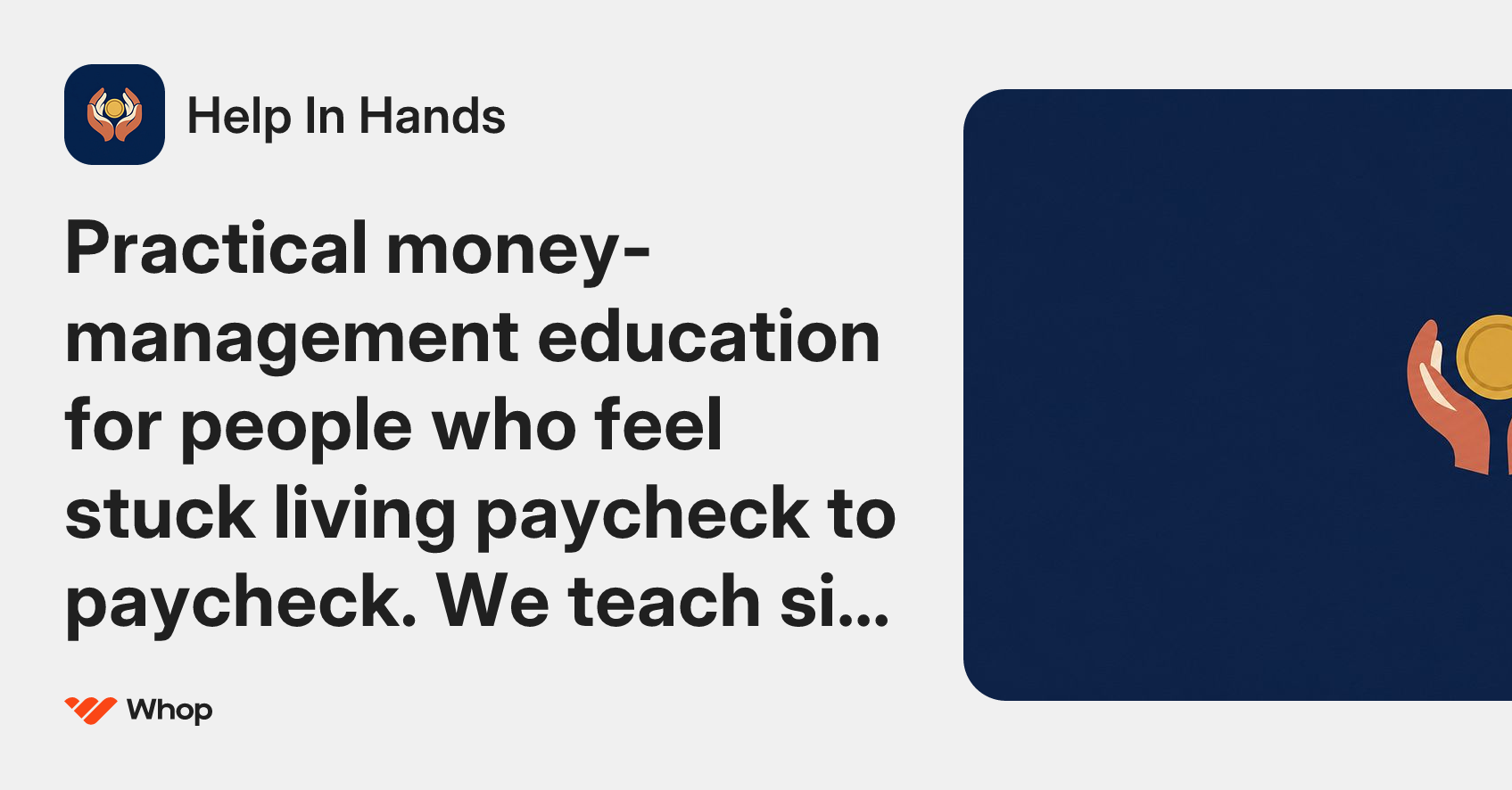 Help In Hands | Whop