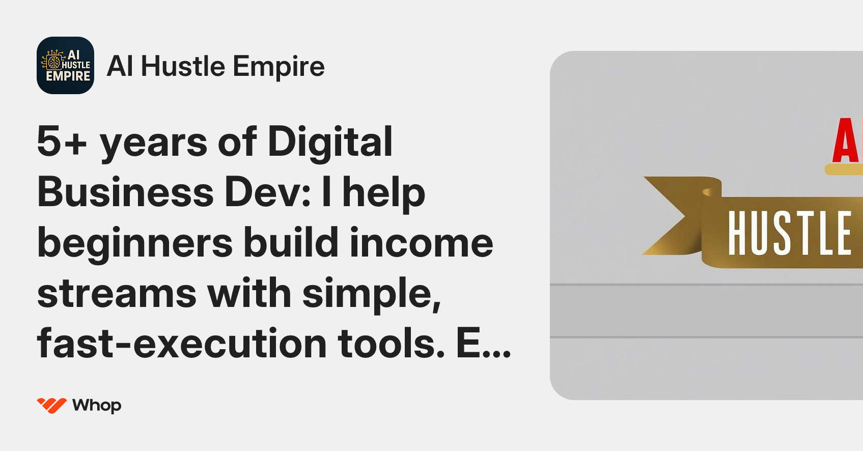 AI Hustle Empire | Whop