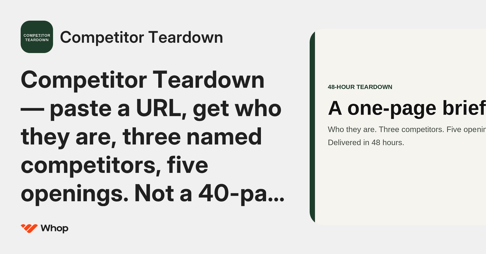 Competitor Teardown preview