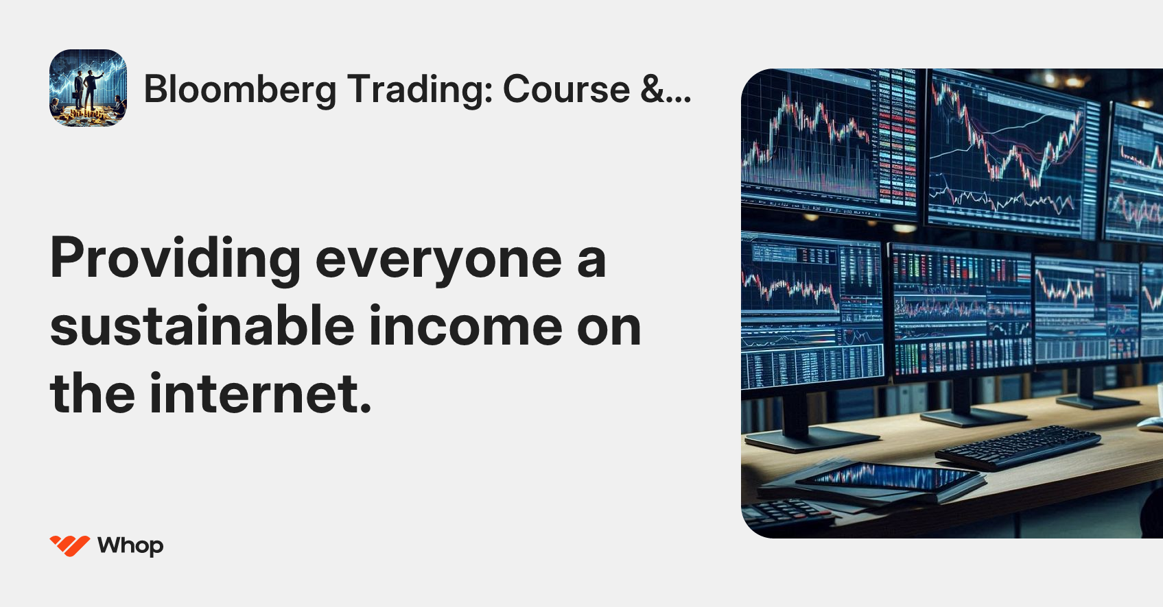 Bloomberg Trading: Course & Signals | Whop