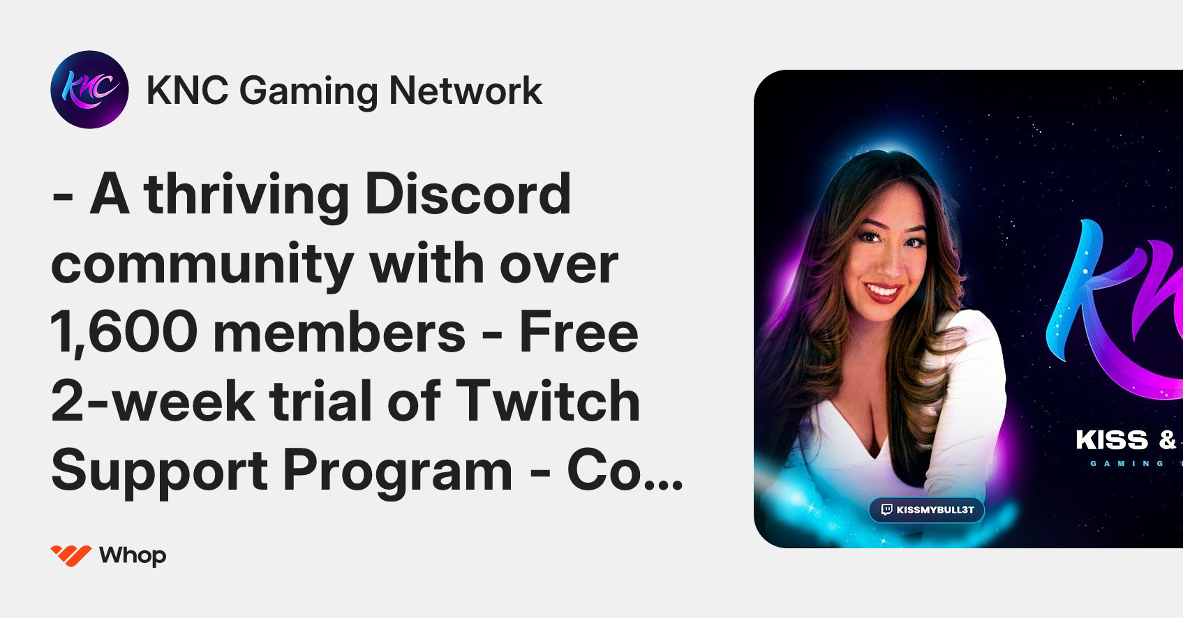 KNC Gaming Network | Whop