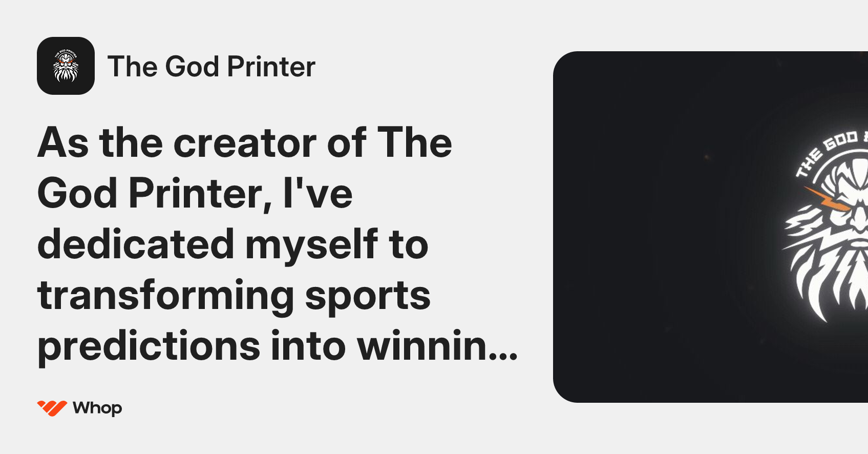 The God Printer | Whop