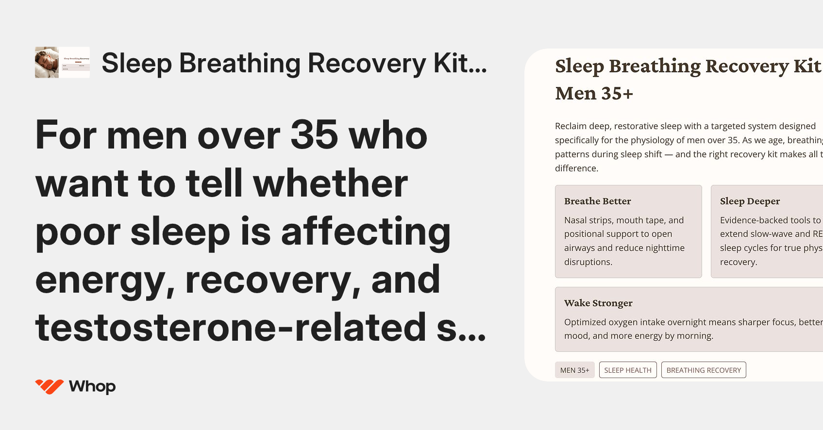 Sleep Breathing Recovery Kit for Men 35+ | Whop