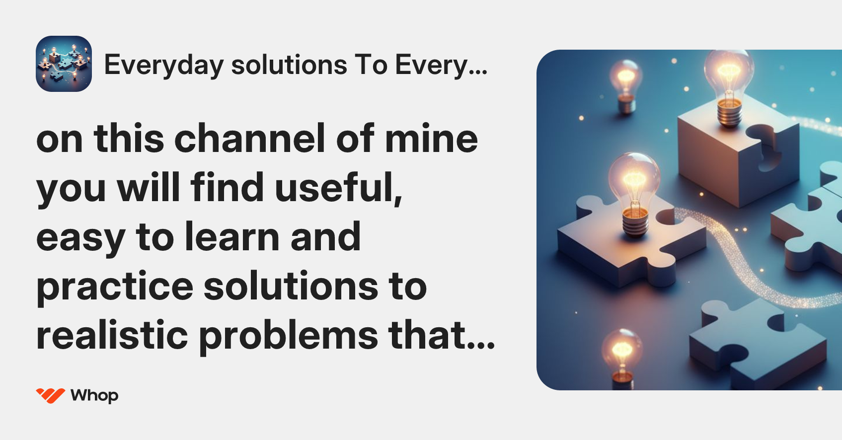 Everyday solutions To Everyday problems | Whop