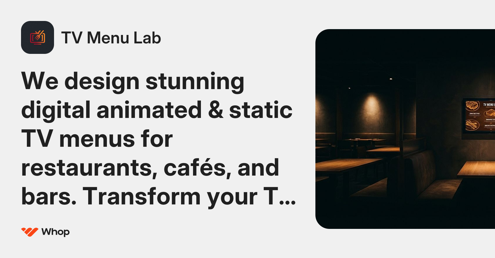 TV Menu Lab | Whop