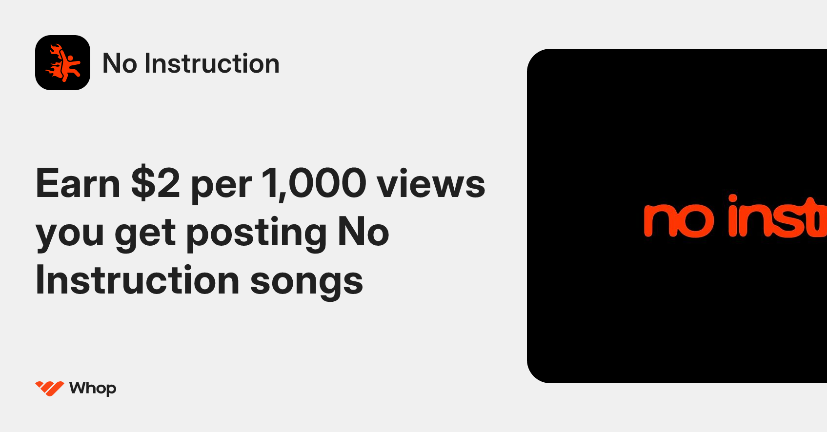 No Instruction | Whop