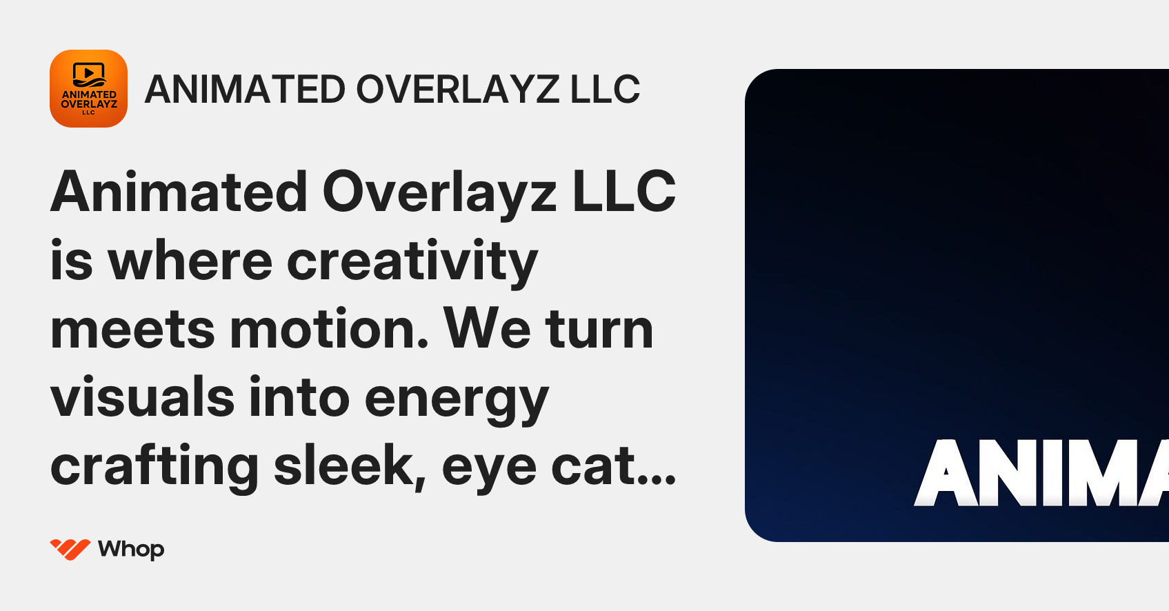 ANIMATED OVERLAYZ LLC | Whop