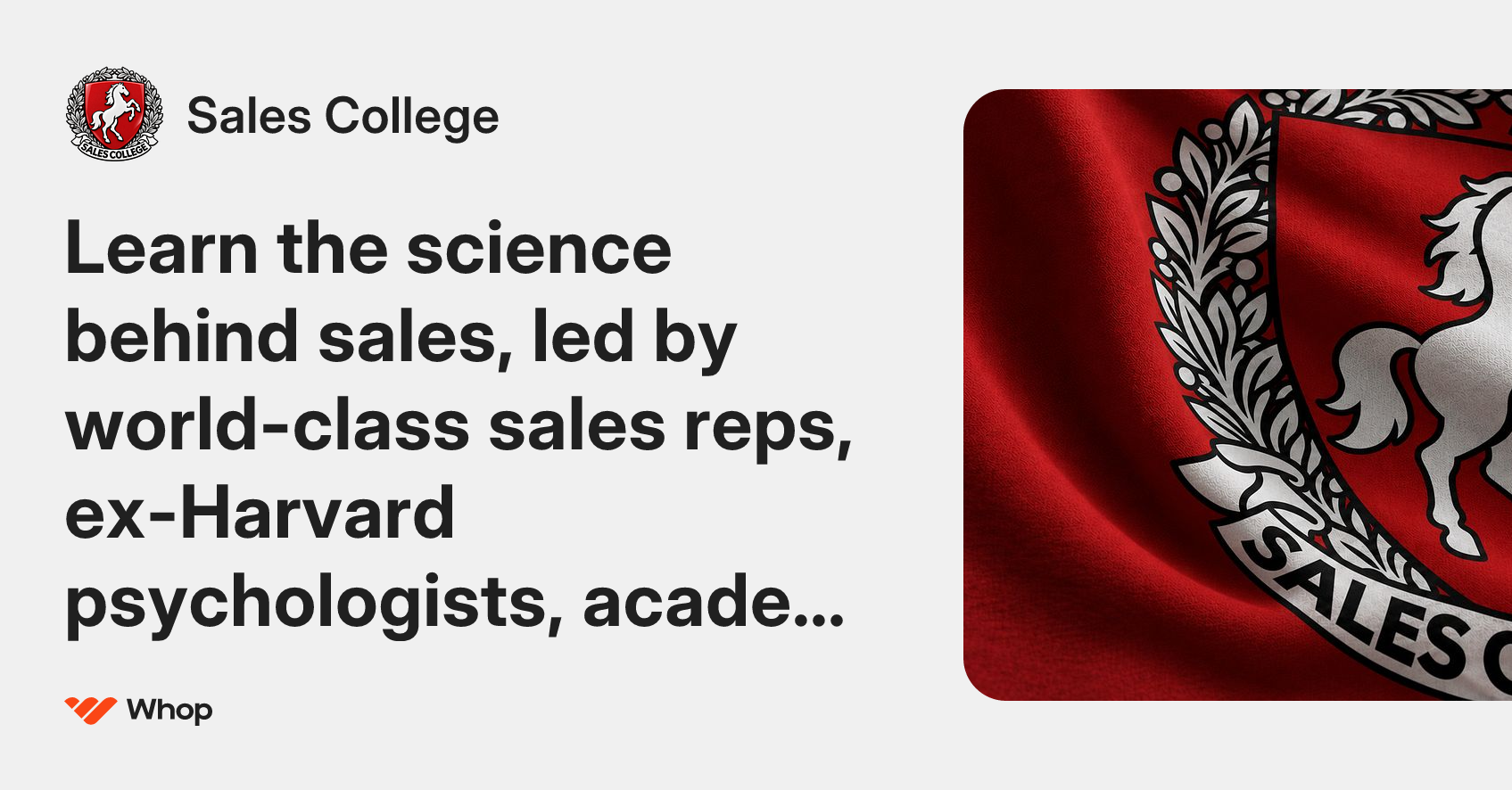 Sales College | Whop