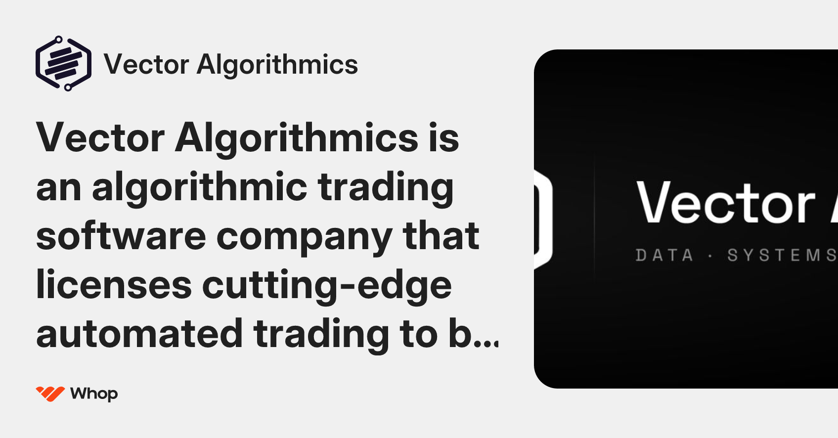Vector Algorithmics | Whop