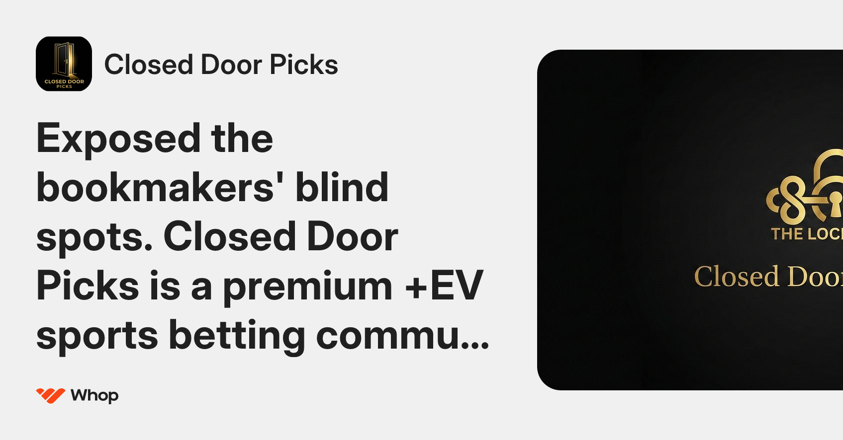 Closed Door Picks | Whop