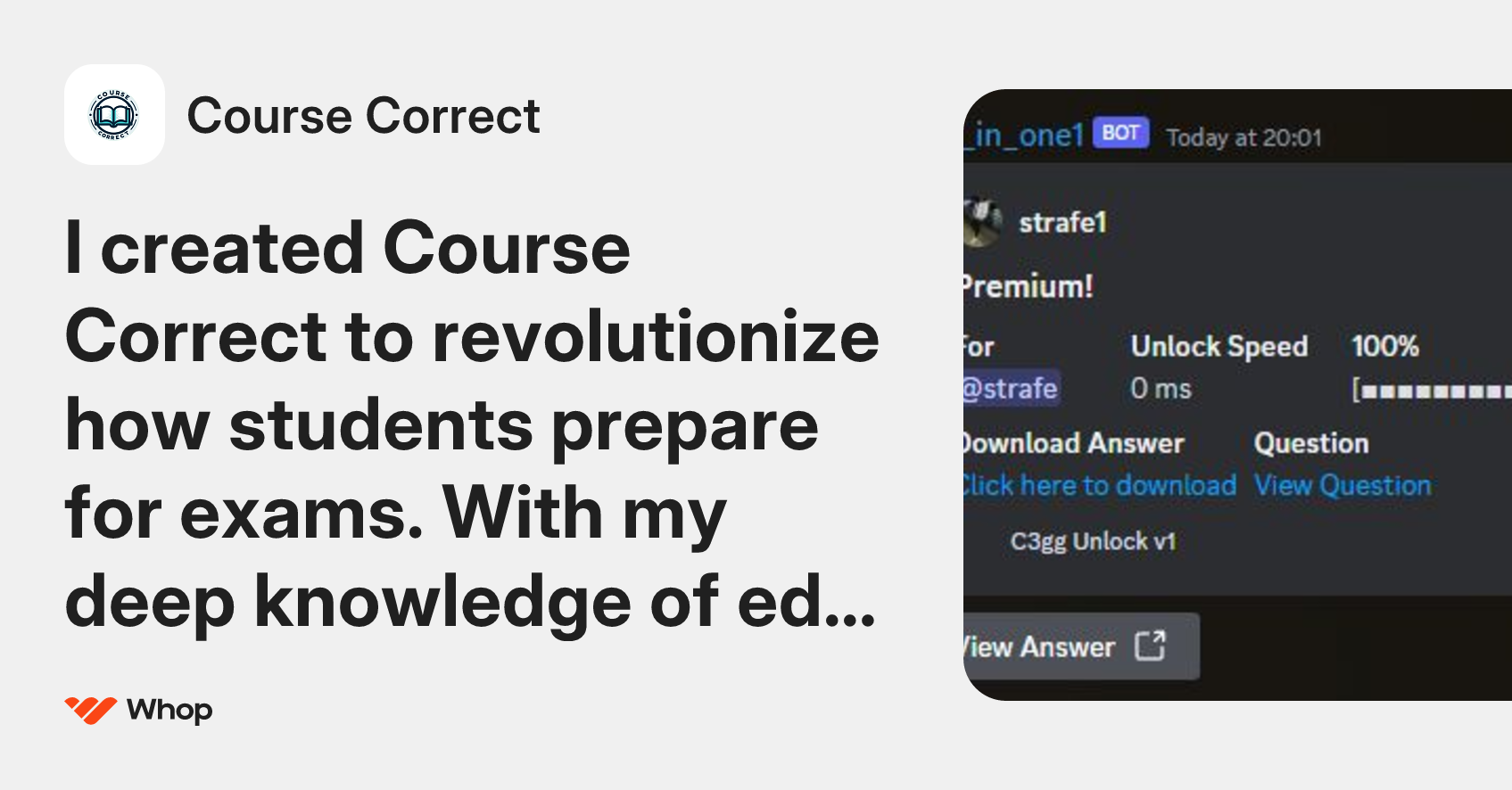 Course Correct | Whop