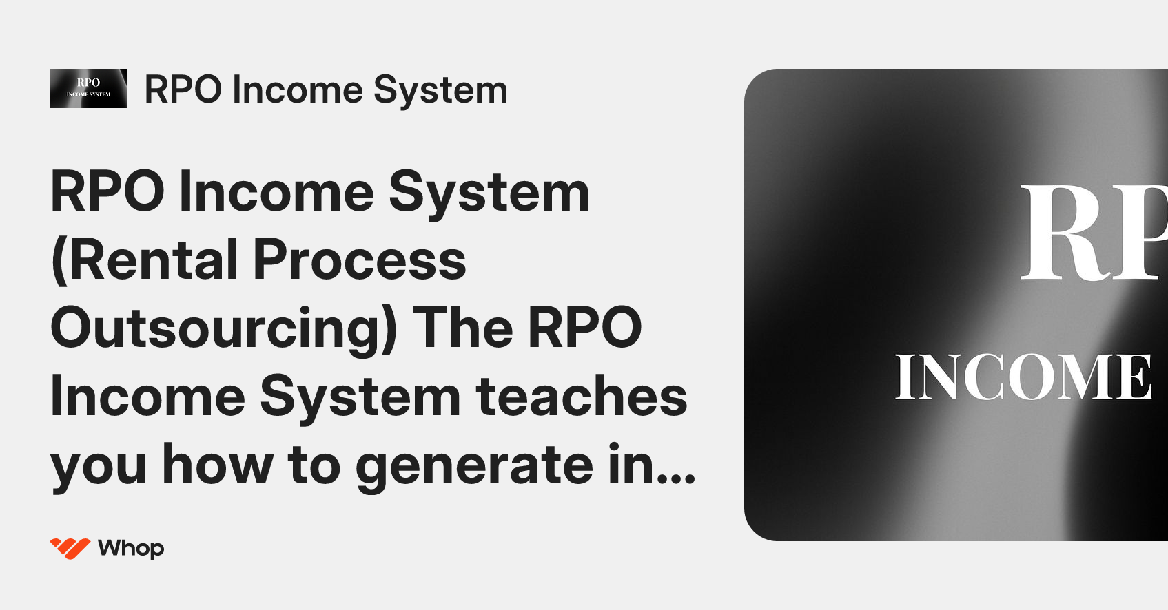 RPO Income System | Whop