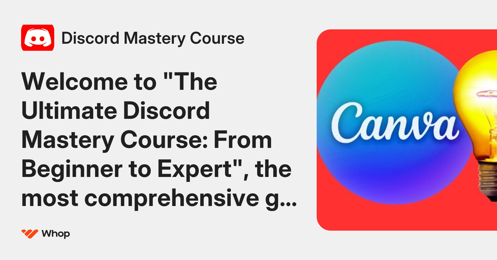 Discord Mastery Course | Whop